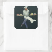 levensmiddelenbedrijven, banketker met bankdesser vierkante sticker (Tas)