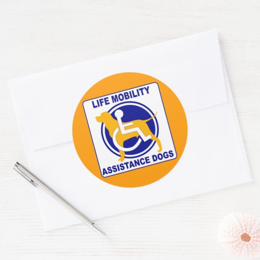 LEVENSMIDDELENHULPDOGS RONDE STICKER (Envelop)