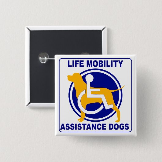 LEVENSMIDDELENHULPDOGS VIERKANTE BUTTON 5,1 CM (Voorkant /achterkant)