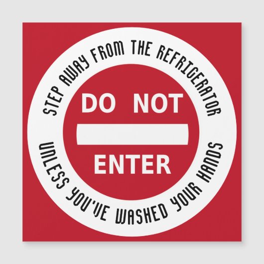 Levensmiddelenhygiëne GEEN ENTRY Was handen Magnet (Voorkant)