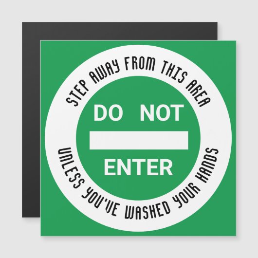 Levensmiddelenhygiëne GEEN ENTRY Was handen Magnet (Voorkant / Achterkant)