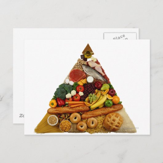 Levensmiddelenpiramide Briefkaart (Voorkant / Achterkant)