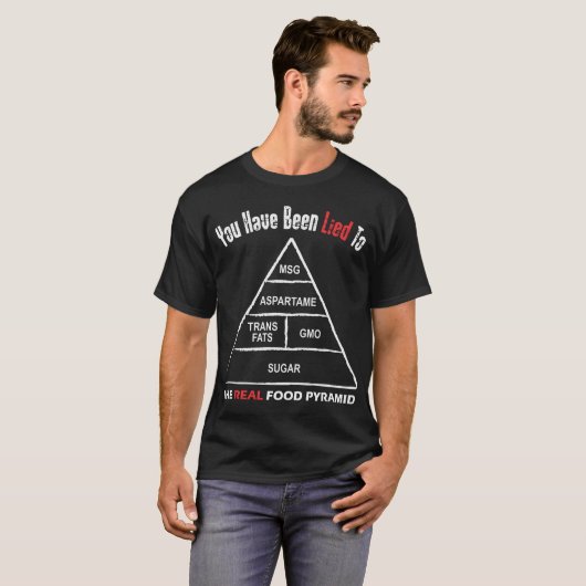 Levensmiddelenpiramide T-shirt (Voorkant volledig)