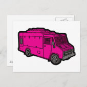Levensmiddelenvrachtwagen: Basis (roze) Briefkaart (Voorkant / Achterkant)