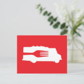 Levensmiddelenvrachtwagen: Zijkant/vork (rood) Briefkaart (Staand voorkant)