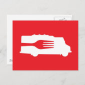 Levensmiddelenvrachtwagen: Zijkant/vork (rood) Briefkaart (Voorkant / Achterkant)