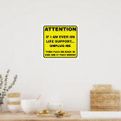 Levensondersteuning Uitschakelen Grappige Poster (Keuken)