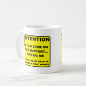 Levensondersteuning Uittrekken Grappige Mok (Voorkant links)