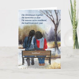 Levenspartner Afro-Amerikaans Lesbisch Koppel Feestdagen Kaart