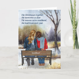 Levenspartner Kerstmis Kaukasisch Lesbisch Koppel Feestdagen Kaart