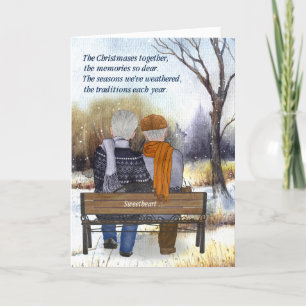 Levenspartner Kerstmis Senior Hbtq Koppel Winter Feestdagen Kaart