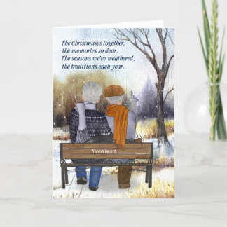 Levenspartner Kerstmis Senior Hbtq Koppel Winter Feestdagen Kaart