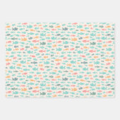 Levenspatronen zwemmen op de zeestrand van Zee Inpakpapier Vel (Voorkant)