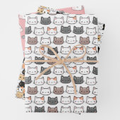 levenspatroon van schatkatten inpakpapier vel (In situ)