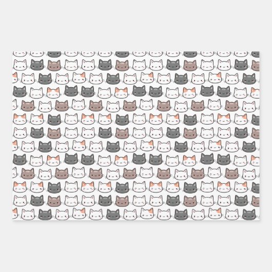 levenspatroon van schatkatten inpakpapier vel (Voorkant)