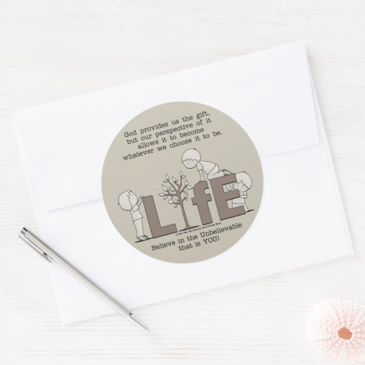 Levensperspectieven Ronde Sticker (Envelop)