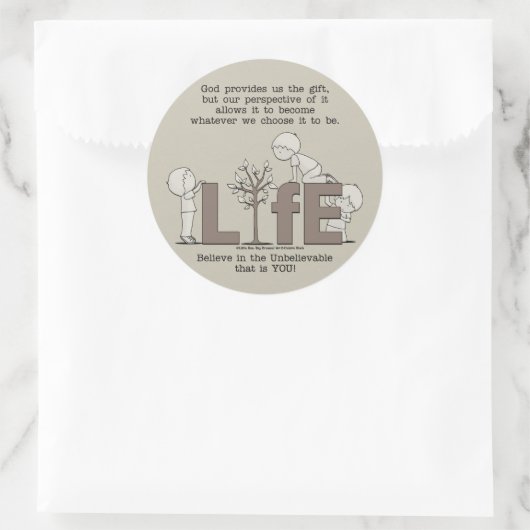 Levensperspectieven Ronde Sticker (Tas)