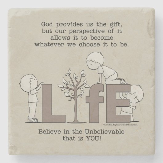 Levensperspectieven Stenen Onderzetter (Voorkant)