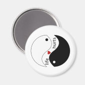 Levenspijn, hart, yin-yang Balanced Forces Quote Magneet (Voorkant / Achterkant)