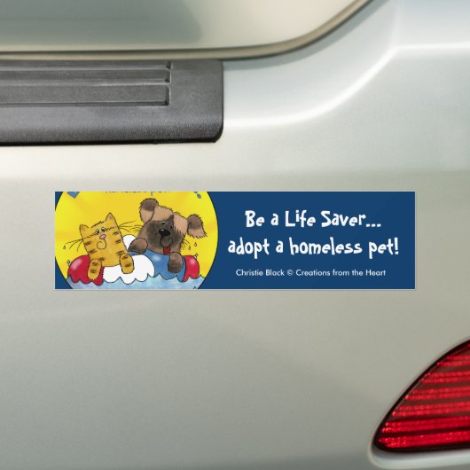 Levensredder - Homeless Pets adopteren Bumpersticker (Op auto)