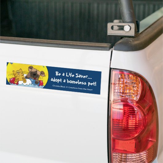 Levensredder - Homeless Pets adopteren Bumpersticker (Op Truck)