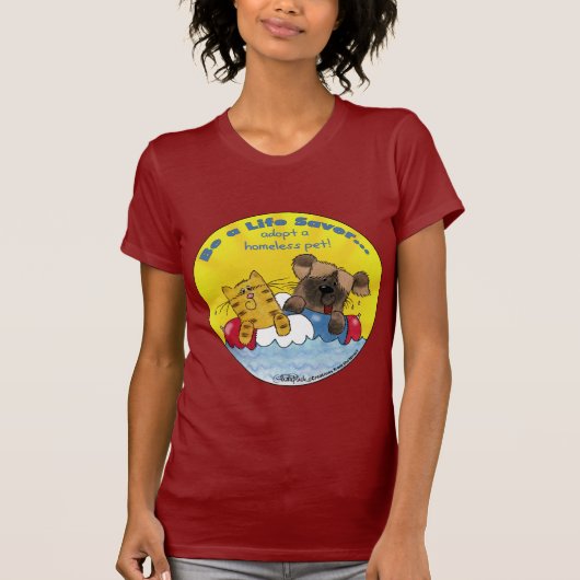 Levensredder - Homeless Pets adopteren T-shirt (Voorkant)