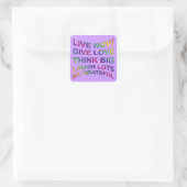 Levensregels Vierkante Sticker (Tas)