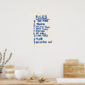 Levensregels – Wees aardig, Dans, Lach Hard” Poster (Keuken)