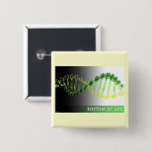 Levensritme Vierkante Button 5,1 Cm (Voorkant /achterkant)