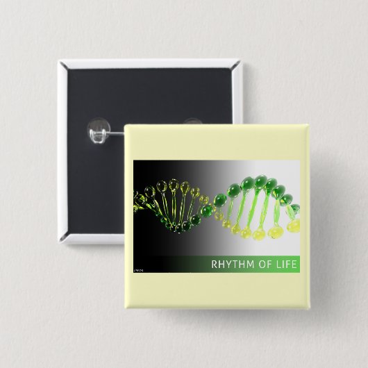 Levensritme Vierkante Button 5,1 Cm (Voorkant /achterkant)