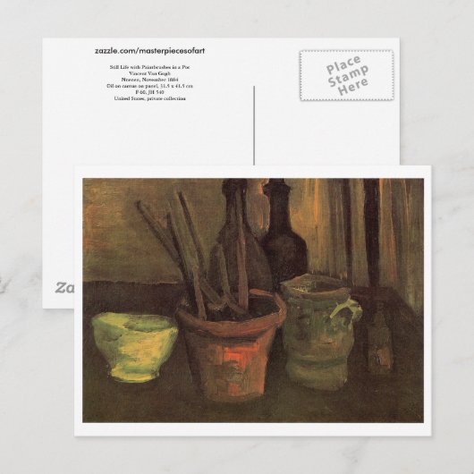 Levensschildpadden in Pot Van Gogh Fine Art Briefkaart (Voorkant / Achterkant)