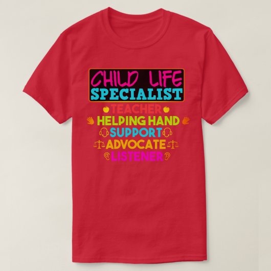 Levensspecialiste Leraar Helpende Hand Ondersteuni T-shirt (Design voorkant)