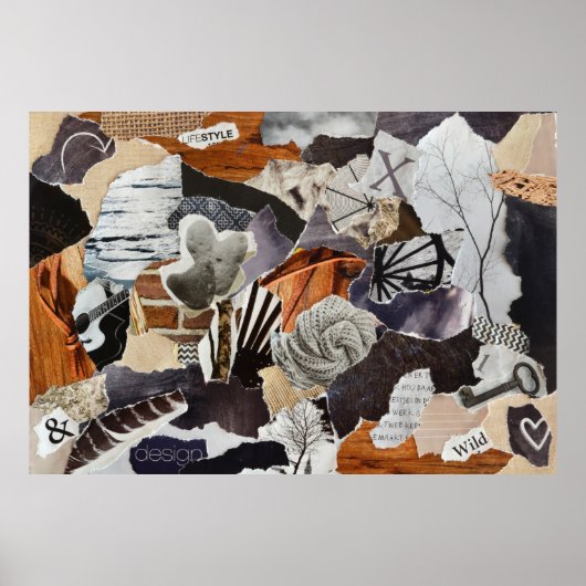 levensstijl Atmosphere, grijs, bruin, zwart en zwa Poster (Voorkant)