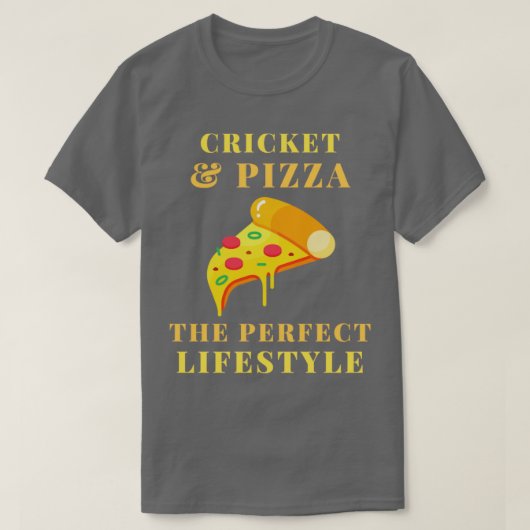levensstijl cricket en pizza t-shirt (Design voorkant)