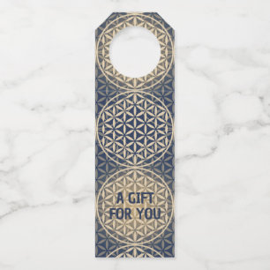 LEVENSSTROOM - blauw zandpatroon Flessenhanger