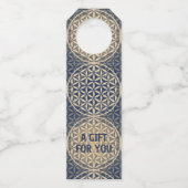 LEVENSSTROOM - blauw zandpatroon Flessenhanger (Voorkant)