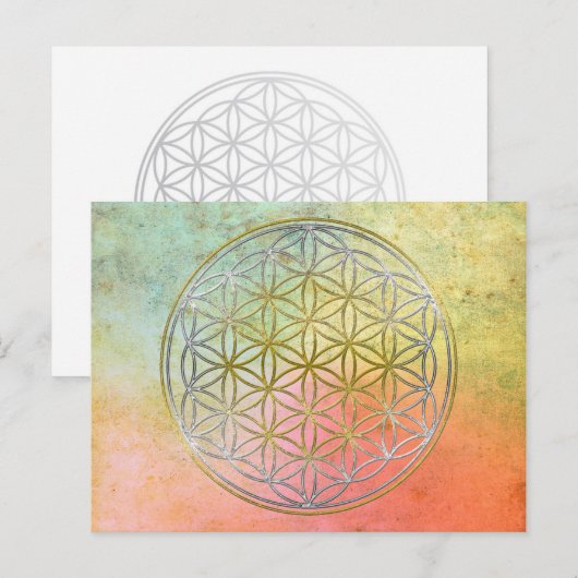LEVENSSTROOM / Blume des lebens - BiColor Briefkaart (Voorkant / Achterkant)