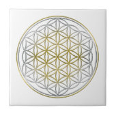 LEVENSSTROOM / Blume des lebens - BiColor Tegeltje (Voorkant)