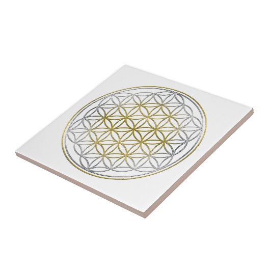 LEVENSSTROOM / Blume des lebens - BiColor Tegeltje (Zijkant)