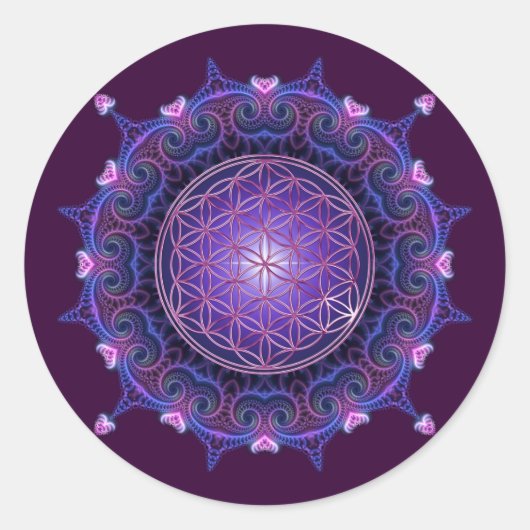 LEVENSSTROOM / Blume des Lebens - Mandala I Ronde Sticker (Voorkant)