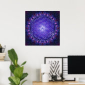 LEVENSSTROOM / Blume des Lebens Mandala I Square Poster (Thuiskantoor)