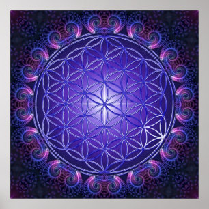LEVENSSTROOM / Blume des Lebens Mandala I Square Poster