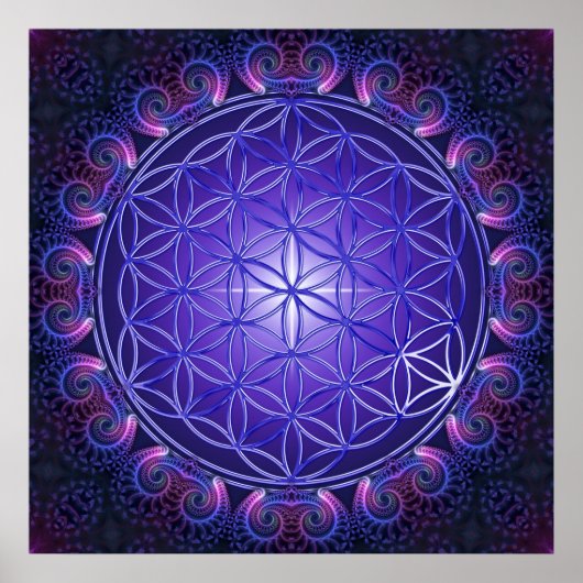 LEVENSSTROOM / Blume des Lebens Mandala I Square Poster (Voorkant)