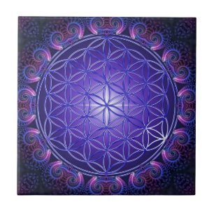 LEVENSSTROOM / Blume des Lebens Mandala I Square Tegeltje