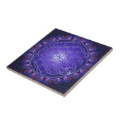 LEVENSSTROOM / Blume des Lebens Mandala I Square Tegeltje (Zijkant)