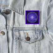 LEVENSSTROOM / Blume des Lebens Mandala I Square Vierkante Button 5,1 Cm (In situ)