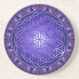 LEVENSSTROOM / Blume des Lebens Mandala I Square Zandsteen Onderzetter