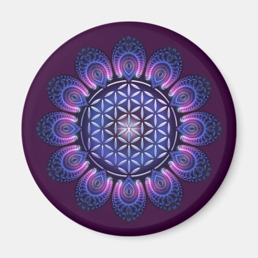 LEVENSSTROOM / Blume des Lebens - Mandala II Magneet (Voorkant)