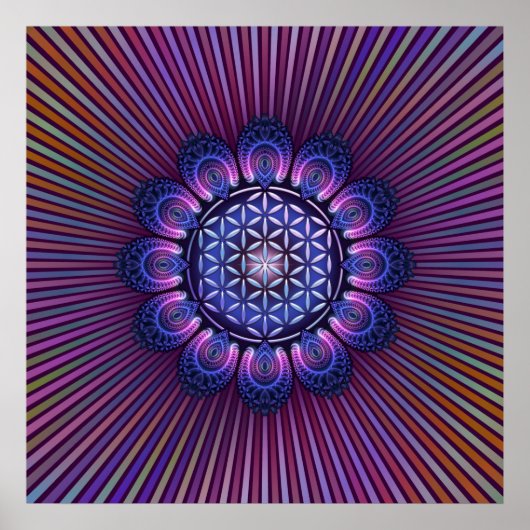LEVENSSTROOM / Blume des Lebens - Mandala II Poster (Voorkant)