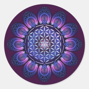 LEVENSSTROOM / Blume des Lebens - Mandala II Ronde Sticker